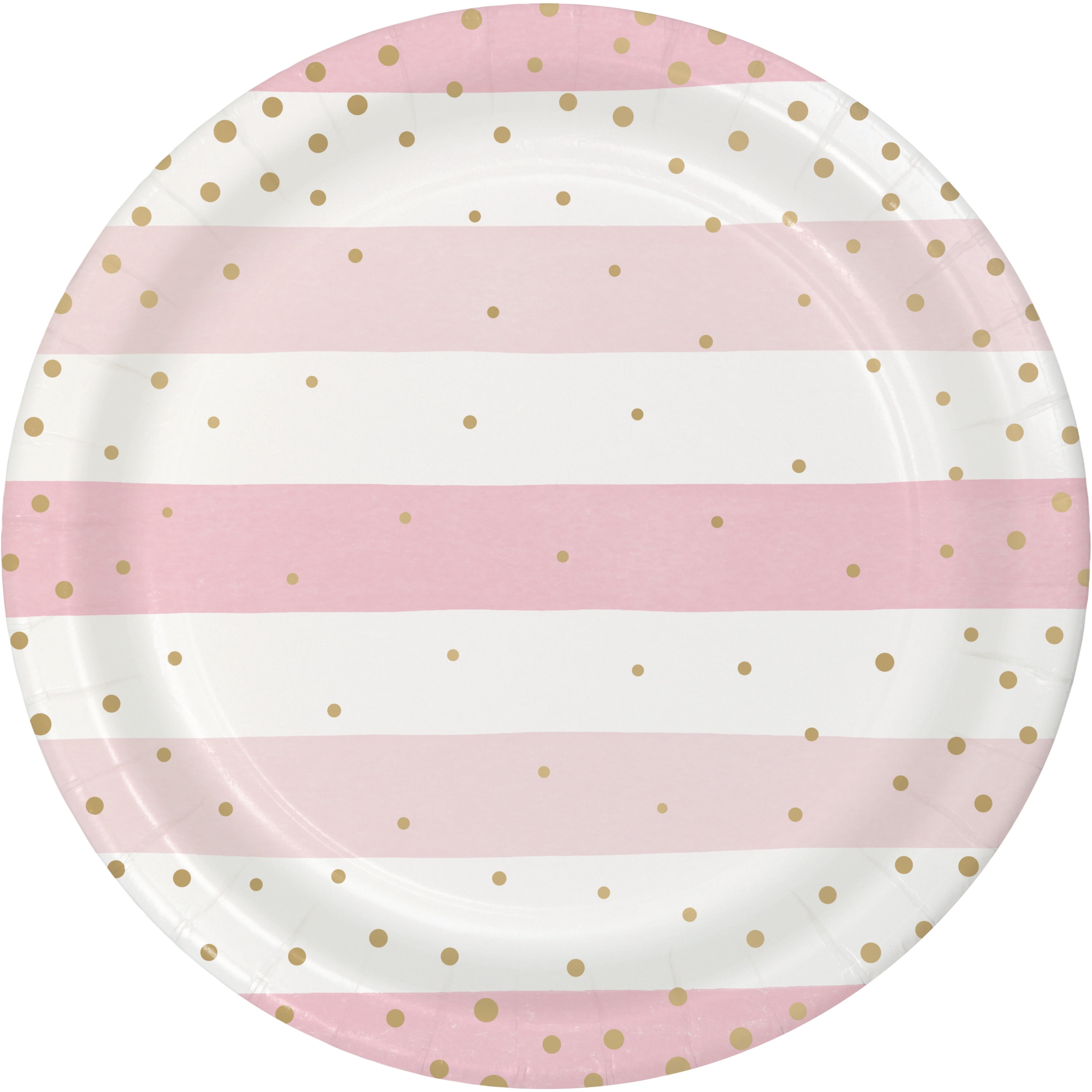 24 ct Pink and Gold Celebration Paper Plates