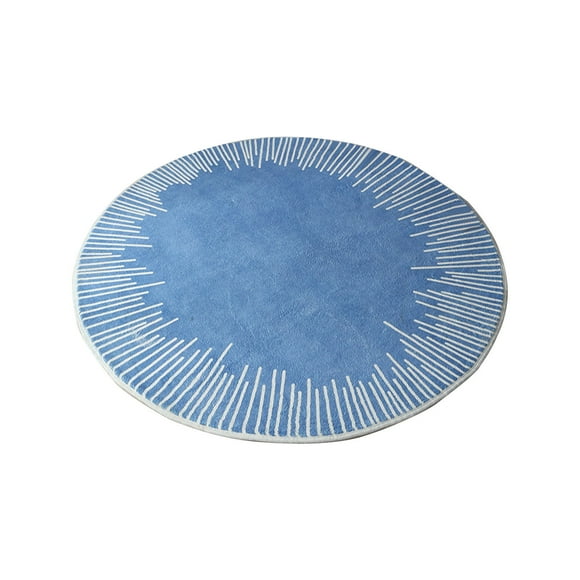 Modern Rug 23.6" Round Contemporary Abstract Rug Geometric Area Rug Carpet for Bedroom Nonslip Circle Rugs Artistic Faux Wool Rug Shaggy Farmhouse Rug for Living Room Dorm Decor
