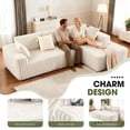 thumbnail image 2 of Techmilly 113” Cloud L-Shaped Sectional Couches,Modular Sofa with Deep Seat, Sponge Compression Sofas,Modern Modular L-Shape Sofa Couch with Chaise for Living Room Bedroom (White, Right Facing Chaise, 2 of 7