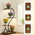 thumbnail image 3 of UNTIMATY 31" x 15" x 35" 4-Tier Black Metal S-Shaped Plant Stand with Grow Lights for Indoor Plants, 3 of 9