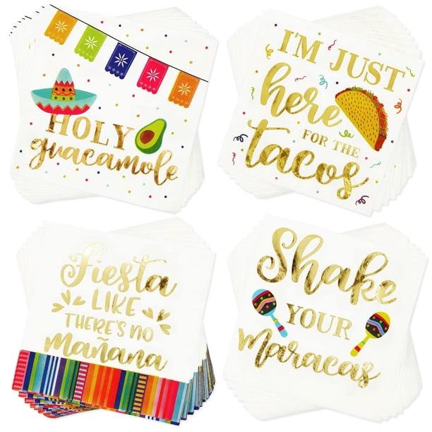 Servilletas Blue Panda Mexican Fiesta, 100 unidades, 3 capas, 25 x 25 cm