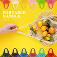 thumbnail image 5 of 2PCS Reusable Cotton Mesh Grocery Bags Foldable Long Handle Net Tote Bags for Farmers Market Shopping, Fruit and Vegetable Bags, 5 of 8