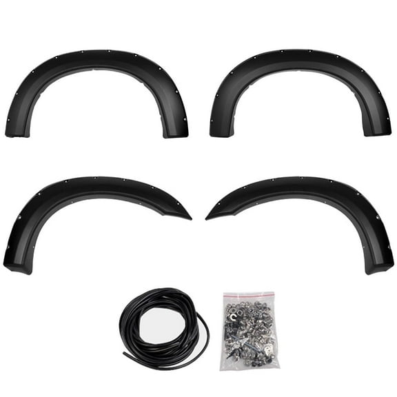 CROSSDESIGN 4X Fender Flares Pocket Rivet Style Fit for 1999-2007 Ford F250 F350 Super Duty
