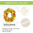 thumbnail image 4 of Welcome Fall Wreath Garden Flag Double Sided Colored Orange Autumn Maple Leaves Rowan Berries Lawn Banners for Indoor Outdoor Courtyard Decoration 12x 18 Inch, 4 of 6