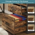 thumbnail image 5 of Bestier 55 inch L-Shaped Lift Top Desk with Storage, Sit to Stand Computer Desk with Monitor Stand & File Drawer in Rustic Brown, 5 of 11