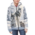 thumbnail image 3 of chaqlin Wolf Hoodies for Boys Girls Trendy Y2K Full-Zip Hoodie Winter Long Sleeve Zipper Sweatshirt Kids Hooded Jacket with Pockets Size 14-16, 3 of 7