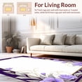 thumbnail image 2 of ODIKA 2'x3' Machine Washable Non-Slip Area Rug, Art Nouveau Inspired Botanical with Stylized Lavender Blooms and Leaves High Traffic Rug, Purple, 225065, 2 of 7