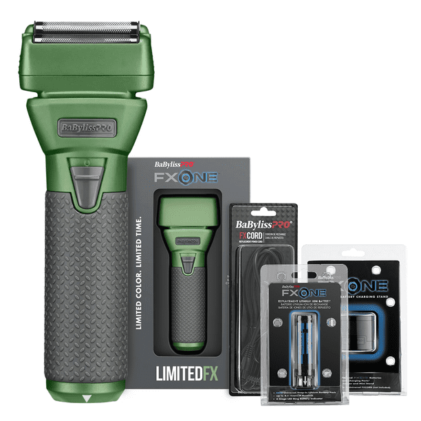 Afeitadora de Hojas Edición Limitada – Kit Profesional con Base y Batería Intercambiable - Color Verde/Gris Plomo