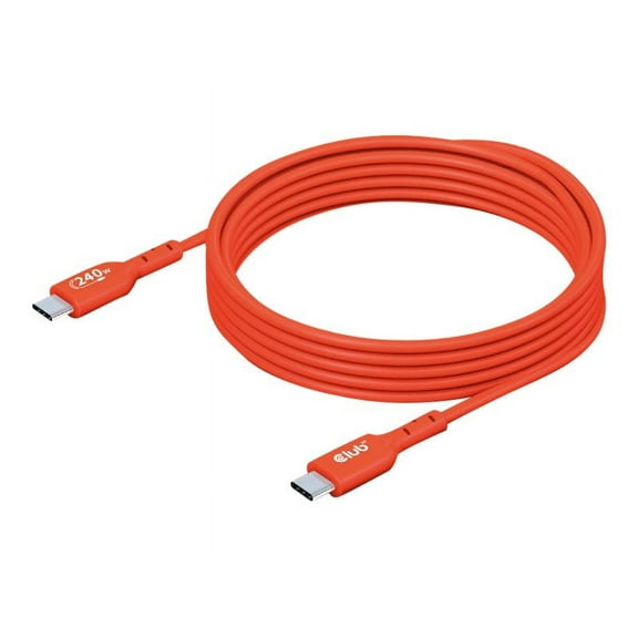 club 3d usb2 type-c bi-directional usb-if certified cable, data 480mb, pd 240w(48v/5a) epr m/m 2m/6.56ft cac-1573