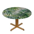 thumbnail image 3 of Orinice Palm Leaf Round Table Cover Stain Resistant Washable Indoor Outdoor Tablecloth Kitchen Dining Wedding Parties 100% Polyester Fiber 42-46, 3 of 8