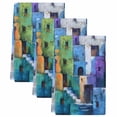 thumbnail image 2 of Abstract Blue Kitchen Towels Set of 3, Painting Buildings Geometric Modern Art Absorbent Dish Towels for Kitchen, Microfiber Hand Towel, Quick Drying Tea Towel for Cleaning Decorative Dishcloths, 2 of 7