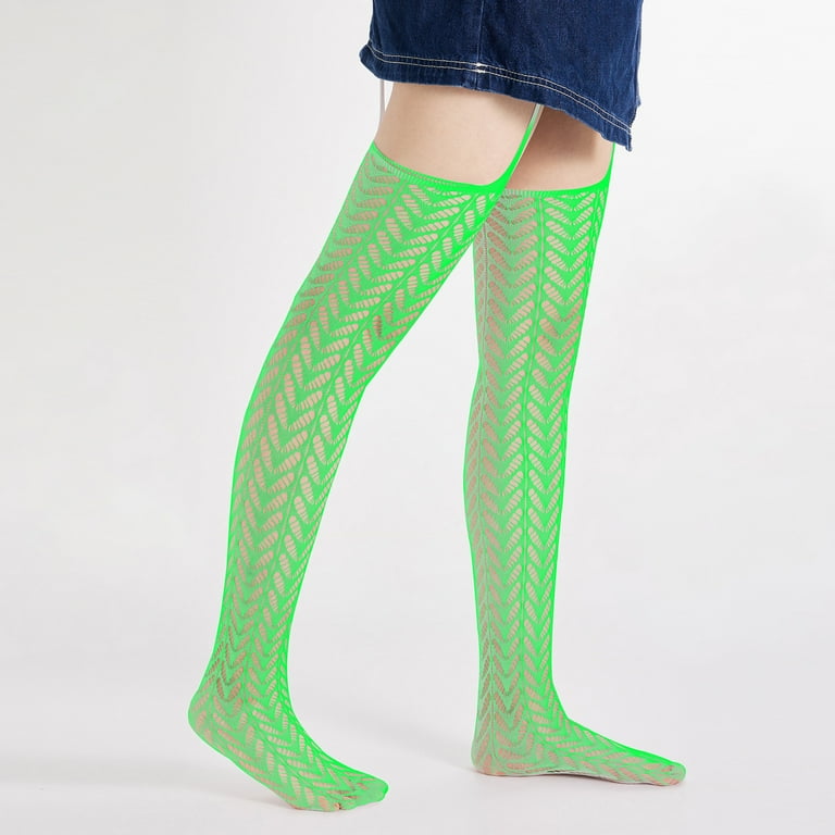 Sprifallbaby Women Halloween Stockings Glow In The Dark Sheer Fishnet Tights High Waist Pantyhose Knee High Socks Walmart
