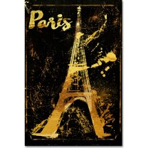 Trademark Fine Art "Gold Eiffel" Canvas Art by Color Bakery