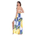 thumbnail image 3 of FORMRS Womens Long Sarong Beach Wrap Semi-Sheer Bikini Skirt Bathing Swimsuit Cover Up, Lemon Checkered, 3 of 7