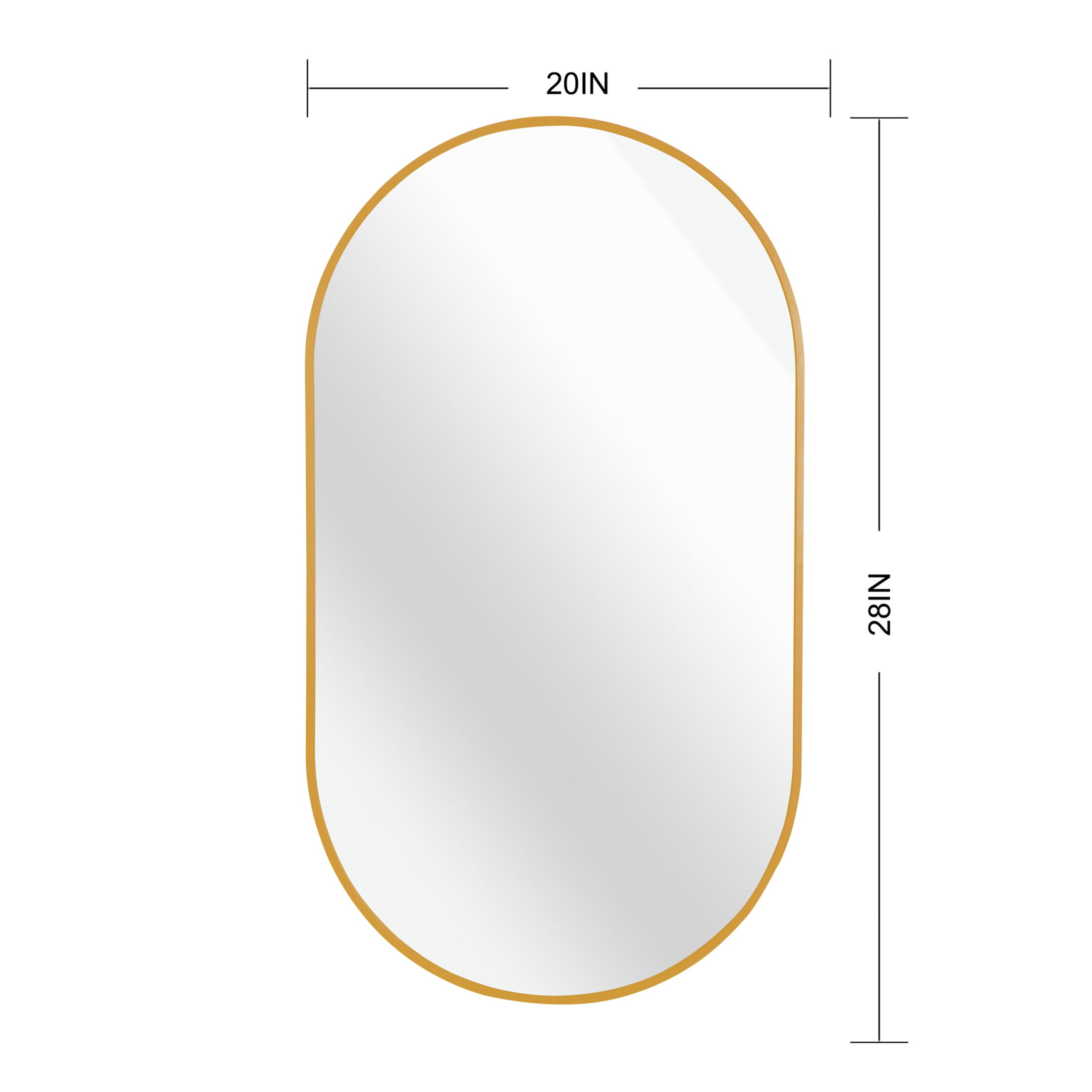 Noble House 20"x28" Oval Metal Wall Mirror, Vanity Mirror for Bathroom, Bedroom & Living Room, Gold