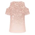 thumbnail image 3 of DPTALR Chemise à Épaules Dénudées à Manches Courtes à Col Rond Imprimée Décontractée et à la Mode pour Femmes, 3 of 3