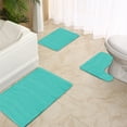 thumbnail image 5 of Beautynvta Memory Foam Bath Mat Set, 3 Pieces Quick-Dry Absorbent Bath Mats and U-Shaped Contour Rug for Bathroom, Non-Slip and Soft Comfortable, Light Blue, 5 of 8