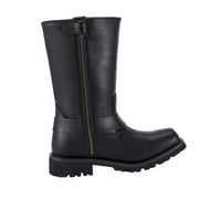 Dream Apparel Mens Motorcycle Leather Boots Biker Boots Riding Boots Black Waterproof