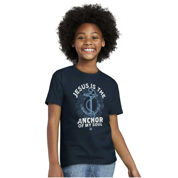 Jesus is the Anchor of My Soul Crewneck T Shirts Boy Girl Teen Brisco Brands XS