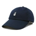 thumbnail image 5 of Dalix Peace Sign Embroidered V Cotton Dad Hat Baseball Cap Adjustable Mens in Navy Blue, 5 of 5