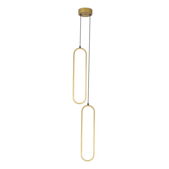 Lámpara colgante LED dorada para colgar en el techo, longitud ajustable, fácil instalación, lámpara colgante, carcasa de aluminio para pasillo, It Luz calida