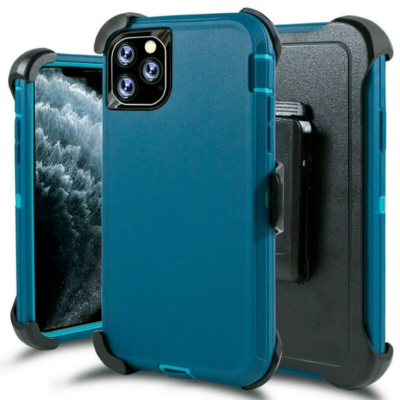 Tough Armor Shockproof Case Kickstand Belt Clip (Teal & Teal) Cover For iPhone XS