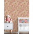 thumbnail image 3 of Vintage Peel and Stick Wallpaper Floral Hand Drawn Line Art Peonies Pink Beige Wall Mural 23.6in x 9.8ft Self Adhesive Removable Wall Paper Renter Friendly Wallpaper for Nursery Bedroom Cabinets, 3 of 8