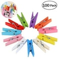 thumbnail image 4 of LABSERRON 100Pcs Clothes Clips Mini Wooden Photo Clips Assorted Color 1.4in Natural Wood Metal, 4 of 8