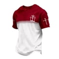 thumbnail image 3 of Jesus Cross T Shirts for Men Faith Christian Tees Short Sleeve Breathable Basic Tops Relaxed Fit White XXL, 3 of 4