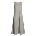 thumbnail image 3 of womens dresses Women Casual Striped Print Sleeveless Dress Neck Linen Pocket Long Dress, 3 of 7
