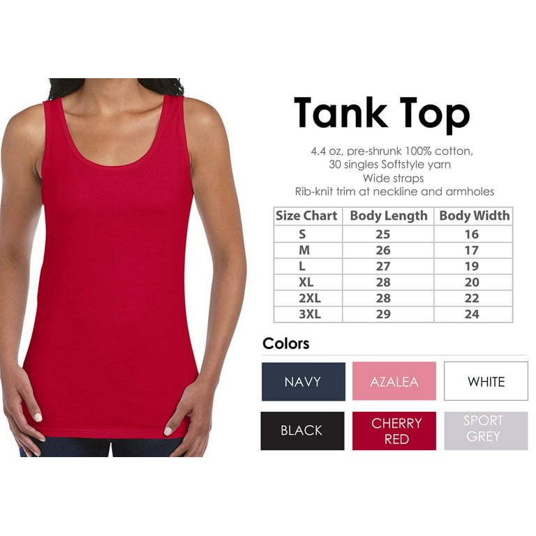 Gildan Ladies Tank Top - Women's Softstyle Sleeveless Tee 64200L - Cotton  Classic Tanks S M L XL 2XL 