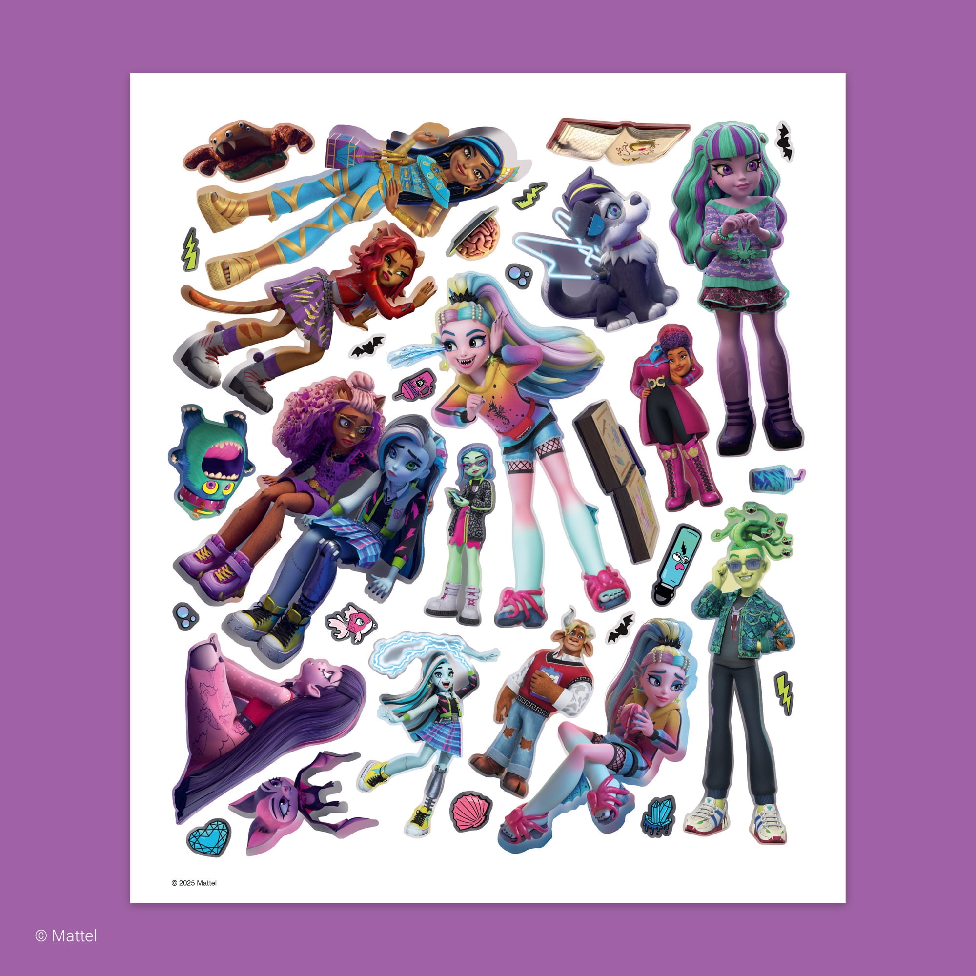 book 'n' app: Panorama Sticker Book - Monster High - Mix & Match Stickers On Double-Page Spreads, Characters & Fashion, Spooky School Scenes, Kids 4+