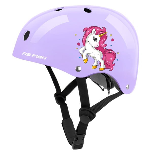 Children's Bicycle Helmet Skateboard Scooter Balance Bike Riding Protective Gear Lady's Motorcycle Helmet AdjustableRose RedM(52-55cm) He Qiyong unisex