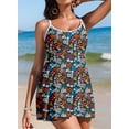 thumbnail image 5 of SHEWIN Swimdress for Women One Piece Floral Printed Bathing Suit High Waisted Tummy Control Modest Swim Dress with Pocket, 5 of 8