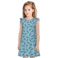 thumbnail image 1 of Fotbe Cute Shark Vestido de Dormir para Niñas de 3 a 10 Años, Mangas Cortas, Estilo Princesa, Pijama Camisón con Mangas Voladas-Small, 1 of 6