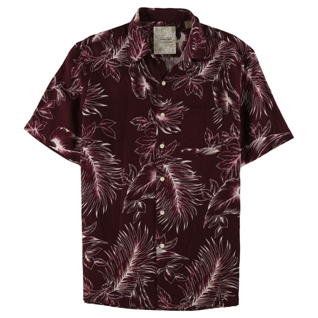 Tasso Elba - Camisa con botones de lino y seda para hombre, color rojo, grande Tasso Elba Botones al frente
