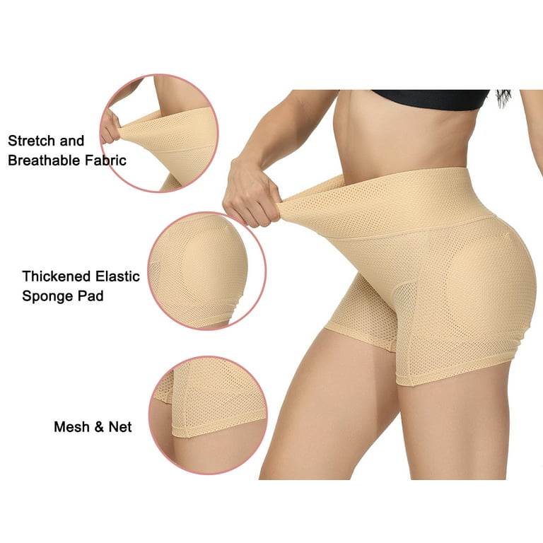 SWSMCLT Women's Padded Body Shaper Shorts Butt Pads Hip Underwear