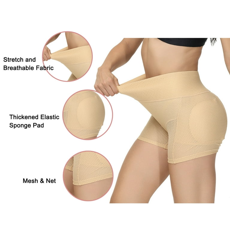 SWSMCLT Women's Padded Body Shaper Shorts Butt Pads Hip Underwear