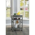 thumbnail image 3 of Riverbay Furniture Transitional Wood/Stainless Steel Kitchen Cart in Warm Gray, 3 of 5