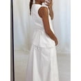 thumbnail image 6 of Women's Pockets Maxi Long High Waist Straight Skirts Floor Skirt for Casual White S, 6 of 9
