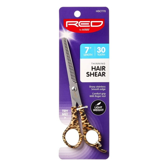 KISS - RED Thinning Hair Shear 7" 30 Tooth