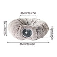 thumbnail image 2 of Long Plush Foldable Donut Cat Tunnel & Bed - Collapsible Design For Easy Storage, Warm Plush Interior, Donut-Shaped Cat Play & Rest Tunnel - For Indoor Cats, Pet Play Areas, Home, 2 of 4