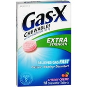 Gas-X Chewables Extra Strength Cherry Creme 18 Tablets (Pack of 4)