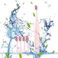 thumbnail image 2 of Home Gifts Matoen Electric Toothbrush, with 5 Brush Heads, 5 Cleaning Modes, Smart 15-speed Timer Electric Toothbrush IPX8 - Newly Upgraded Electric (Pink), 2 of 9