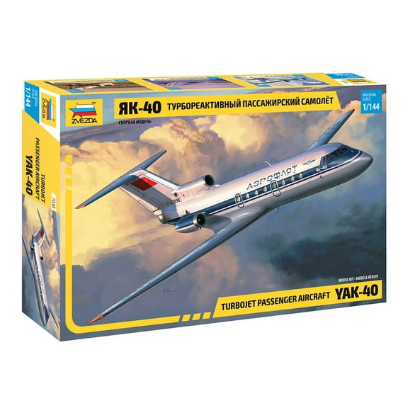 Zvezda -7030-Yak-401/144 Turbojet Passenger Aircraft, 1/144 Scale, Plastic Model Kit, ZS7030