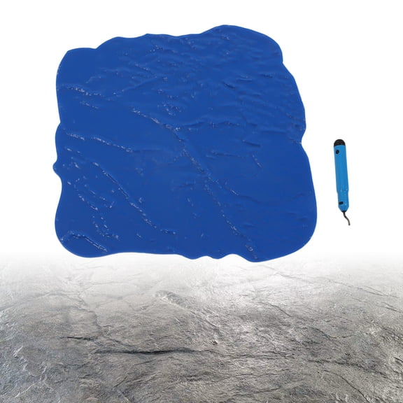 Miumaeov 36" X 36" Slate Stone Texture Decorative Concrete Cement Stamps Mats Blue