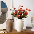 thumbnail image 7 of White Ceramic Vase With Double Ear Design Vintage Craftsmanship And Wide Mouth Opening For Farmhouse Home Decor And Dried Flowers Arrangement, 7 of 7