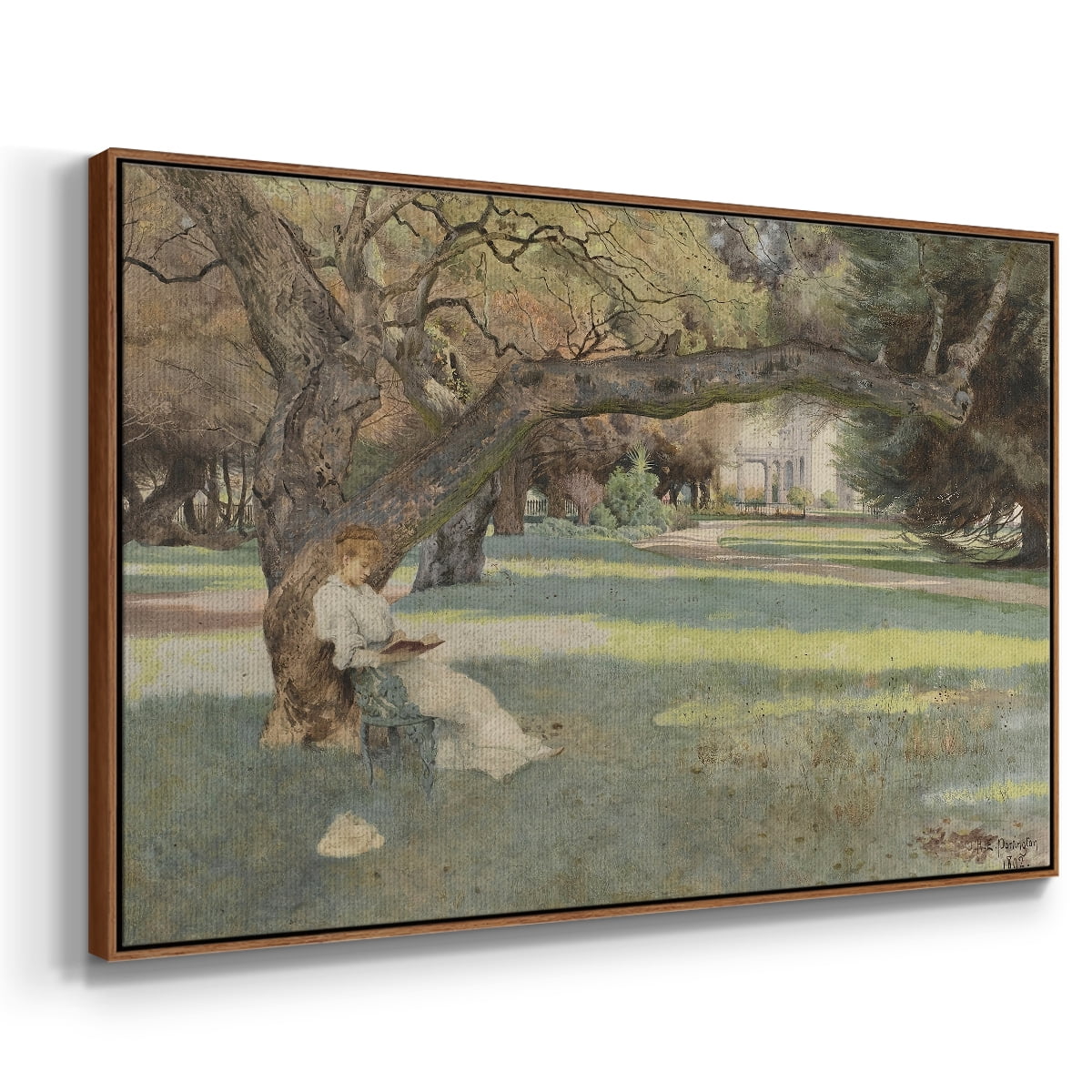 Vintage Botanical Print-LVI By Wexford Home Framed in Walnut Wood Gallery Wrapped Canvas 27 in. x 41 in.