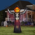 thumbnail image 2 of 10' Gemmy Airblown Inflatable Halloween Fire and Ice Pumpkin Skeleton Reaper Yard Decoration 552061, 2 of 4