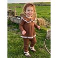 thumbnail image 4 of RUINIXCW Toddler Girl Fall Outfits Lace Trim Long Sleeve Tops and Pants Headband, 4 of 7